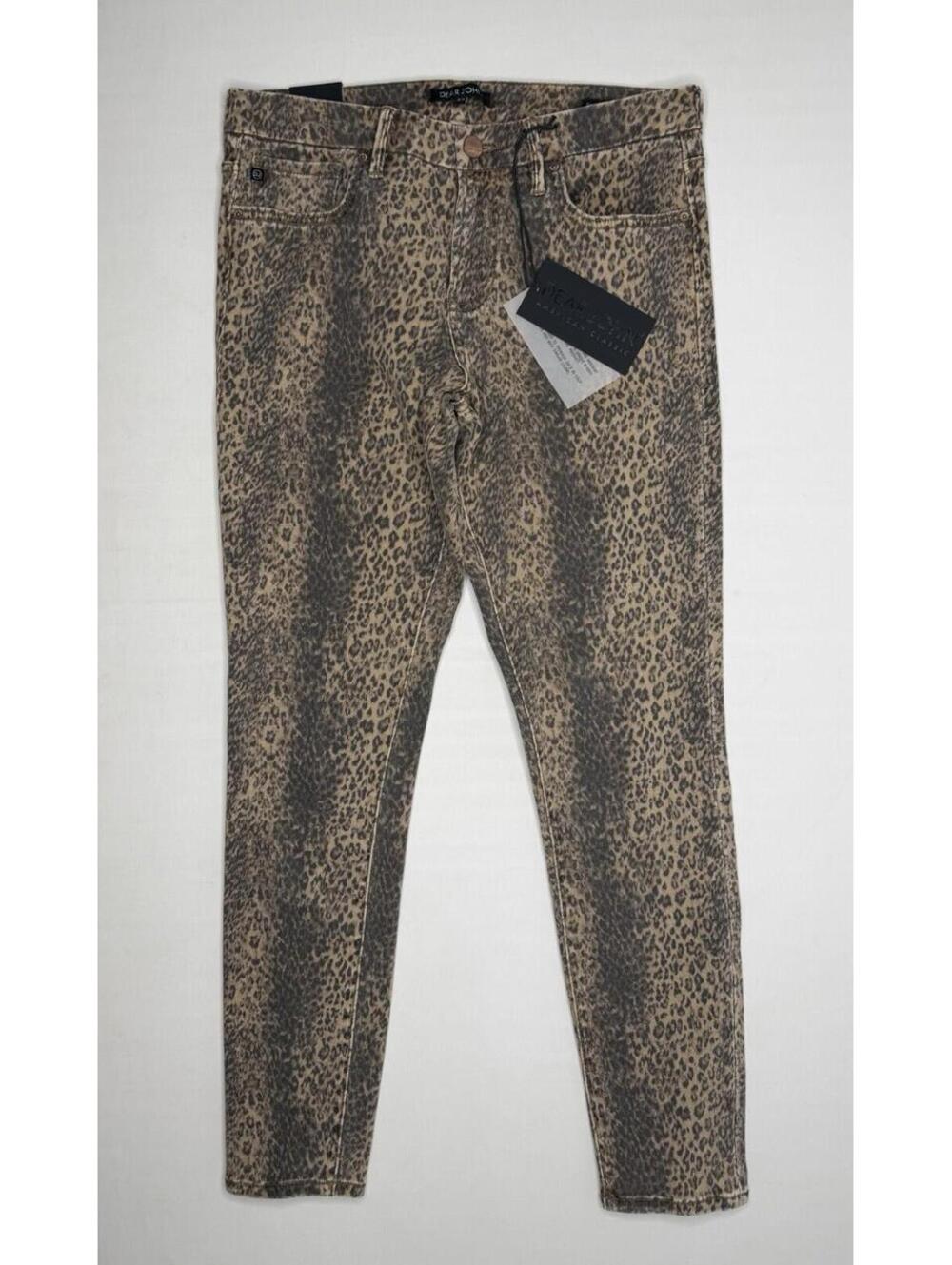 Dear John 27 Gisele High Waisted Skinny Cheetah Print Stretch Crop Jeans P150